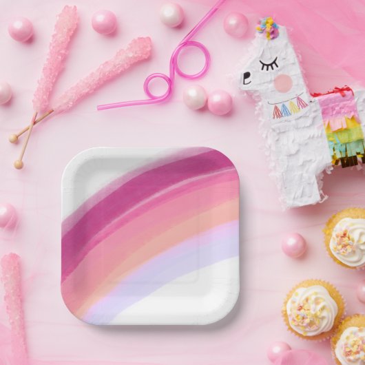 Assiettes En Carton Plaques en papier d'anniversaire Peint rose violet (Fête)