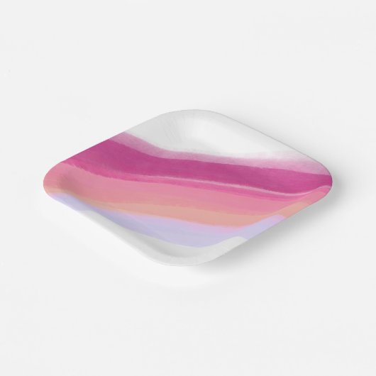 Assiettes En Carton Plaques en papier d'anniversaire Peint rose violet (Angulaire)