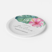 Assiettes En Carton Plaques en papier d'anniversaire Sweet 16 Tropical (Angle)