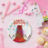 Assiettes En Carton Plaques en papier d'anniversaire, tapis rouge (Fête)