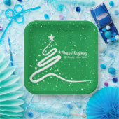 Assiettes En Carton Plaques en papier d'arbre de Noël et de neige (Fête)