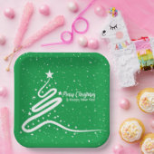 Assiettes En Carton Plaques en papier d'arbre de Noël et de neige (Fête)