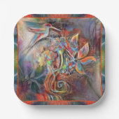 Assiettes En Carton Plaques en papier d'art de Hummingbird Flight Soft (Recto)