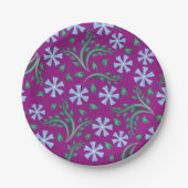 Assiettes En Carton Plaques en papier d'art floral violet (Devant)