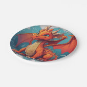 Assiettes En Carton Plaques en papier d'art rouge Dragon (Angle)
