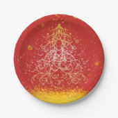 Assiettes En Carton Plaques en papier de 7 po de l'arbre de Noël chato (Devant)