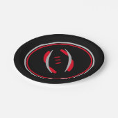 Assiettes En Carton Plaques en papier de 7 pouces Crimson/Grey/Black F