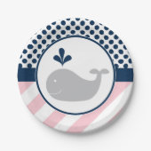 Assiettes En Carton Plaques en papier de baleine rose (Devant)