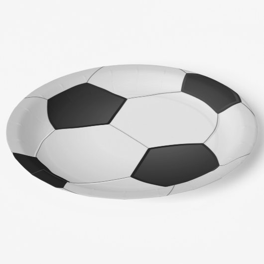 Assiettes En Carton Plaques en papier de balle de soccer (Angle)