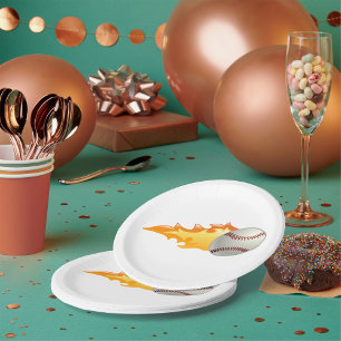 Assiettes En Carton Plaques en papier de baseball flamboyantes