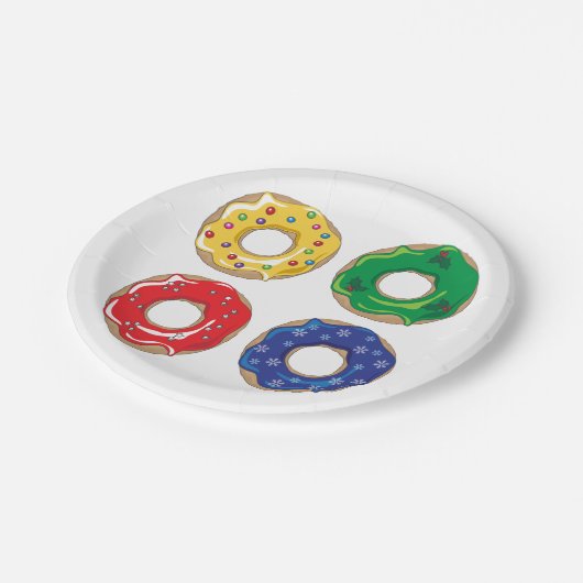 Assiettes En Carton Plaques en papier de beignets de Noël (Angle)