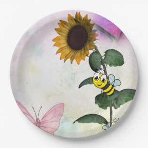Assiettes En Carton Plaques en papier de bleuet de tournesol