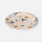 Assiettes En Carton Plaques en papier de boîte à Halloween orange mign (Angle)