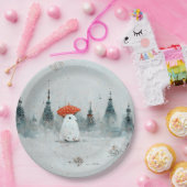 Assiettes En Carton Plaques en papier de bonhomme de neige pour les fê (Fête)