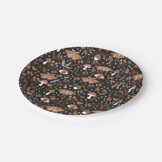 Assiettes En Carton Plaques en papier de champignons de bois (Angle)