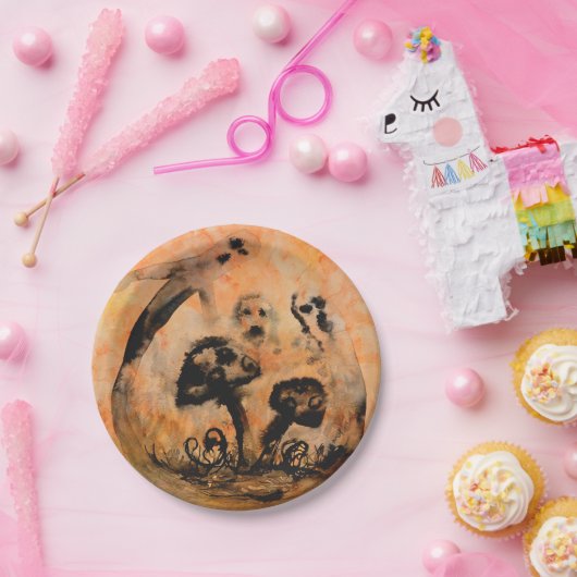 Assiettes En Carton Plaques en papier de champignons fantômes (Fête)