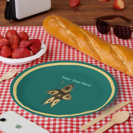 Assiettes En Carton Plaques en papier de chasseur inuit fractal (Pique-nique)