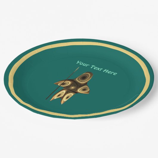 Assiettes En Carton Plaques en papier de chasseur inuit fractal (Angle)