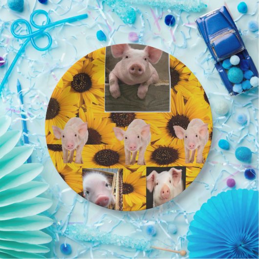 Assiettes En Carton Plaques en papier de cochons de tournesol (Fête)