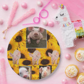 Assiettes En Carton Plaques en papier de cochons de tournesol (Fête)