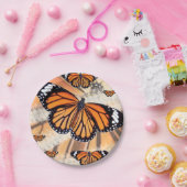 Assiettes En Carton Plaques en papier de conception papillon monarque (Fête)