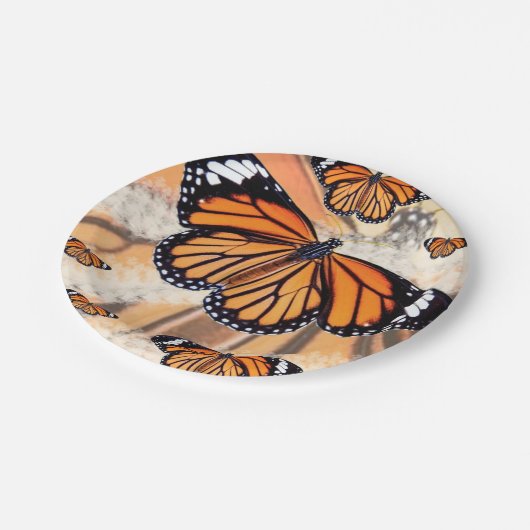 Assiettes En Carton Plaques en papier de conception papillon monarque (Angle)