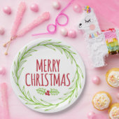 Assiettes En Carton Plaques en papier de couronne de Noël Joyeuses (Fête)