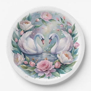 Assiettes En Carton Plaques en papier de cygne botanique