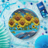 Assiettes En Carton Plaques en papier de dauphins de tournesol (Fête)