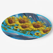 Assiettes En Carton Plaques en papier de dauphins de tournesol (Angle)