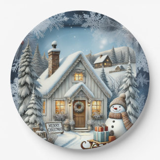Assiettes En Carton Plaques en papier de décor de Noël vintage unique