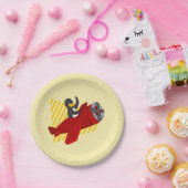 Assiettes En Carton Plaques en papier de dessin de pingouin volant (Fête)