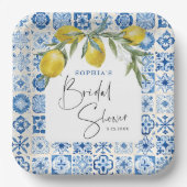 Assiettes En Carton Plaques en papier de Fête des mariées de Carreaux (Recto)