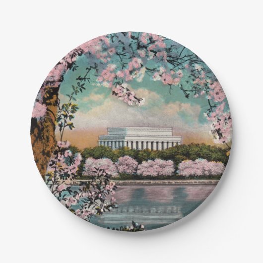 Assiettes En Carton Plaques en papier de fleurs de cerisier (Devant)