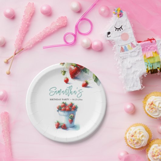 Assiettes En Carton Plaques en papier de fraise sucrée Berry (Fête)