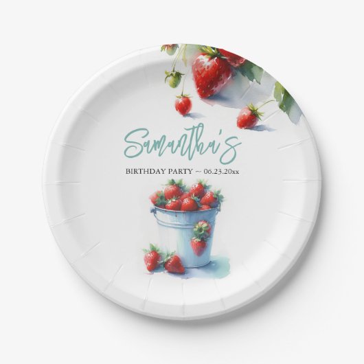 Assiettes En Carton Plaques en papier de fraise sucrée Berry (Devant)