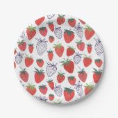 Assiettes En Carton Plaques en papier de fraises rouges (Devant)