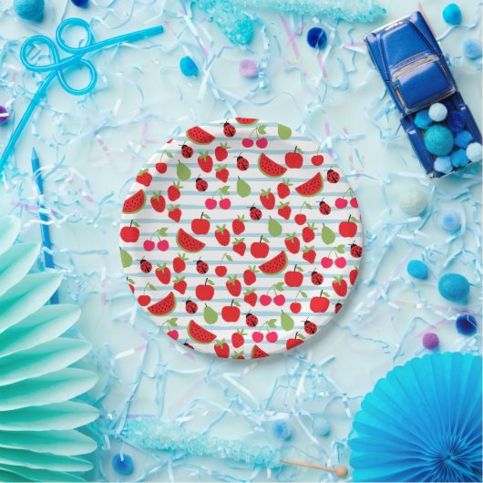 Assiettes En Carton Plaques en papier de fruits d'été triées (Fête)