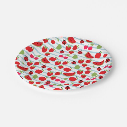 Assiettes En Carton Plaques en papier de fruits d'été triées (Angle)