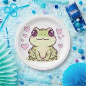 Assiettes En Carton Plaques en papier de grenouille mignonne (Fête)