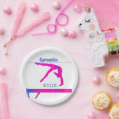 Assiettes En Carton Plaques en papier de gymnastique avec nom personna (Fête)