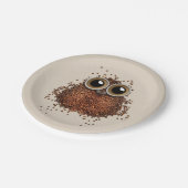 Assiettes En Carton Plaques en papier de la Chouette du café (Angle)