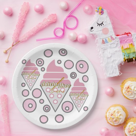 Assiettes En Carton Plaques en papier de la licence de glace irrésisti (Fête)