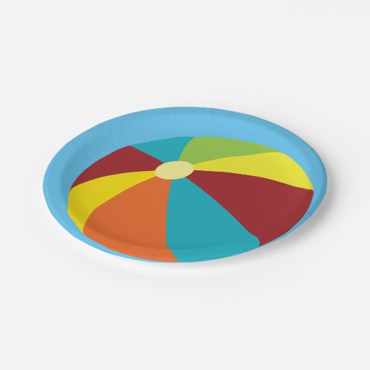 Assiettes En Carton Plaques en papier de la piscine de beach ball (Angle)