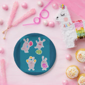 Assiettes En Carton Plaques en papier de lapins de Pâques (Fête)