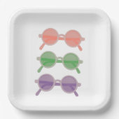 Assiettes En Carton Plaques en papier de lunettes de soleil rétro (Recto)