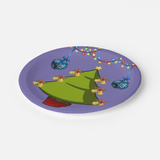 Assiettes En Carton Plaques en papier de Noël, arbre (Angle)