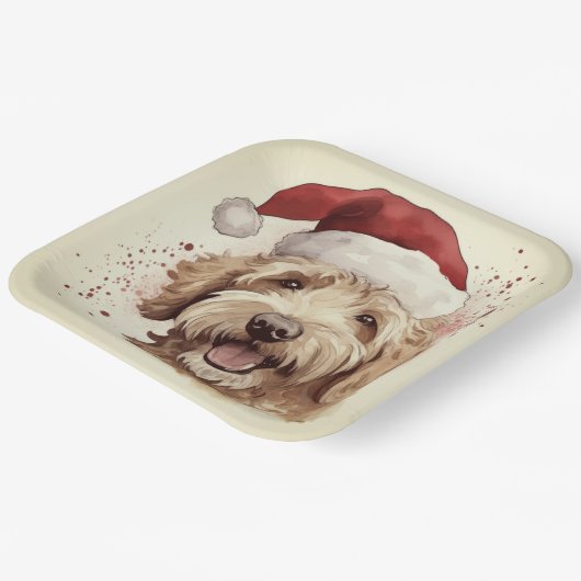 Assiettes En Carton Plaques en papier de Noël avec endoodle doré (Angulaire)