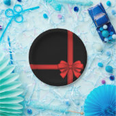 Assiettes En Carton Plaques en papier de Noël, Bow rouge (Fête)