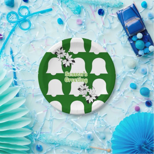 Assiettes En Carton Plaques en papier de Noël, cloches Joyeuses Fêtes (Fête)